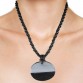 Collana silver bead half cut shell pendent Shell Necklace