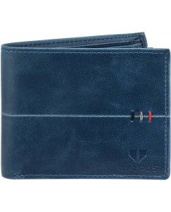 Walrus Men Blue Genuine Leather Wallet  (7 Card Slots)