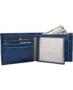 Walrus Men Blue Genuine Leather Wallet  (7 Card Slots)