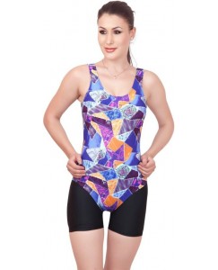 Enkay E055_blue Printed Women's Swimsuit