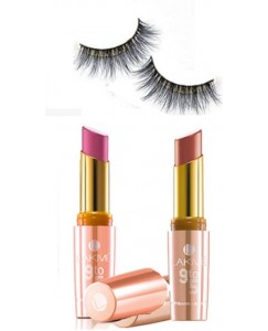 Royal combo Eyelashes,Lakme 9 To 5 Lip Color Lipstick Pack Of 2  (Set of 3)