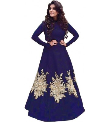 Fabcartz Silk Embroidered Semi-stitched Gown