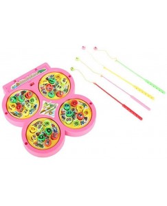 VShine Magnetic Fish Catching Game with 4 Pools,32 Small Multicolored Fishes,4 Fishing Rods for 2-4 Players Board Game