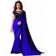 SNH Export Embroidered Bollywood Georgette Saree  (Blue)