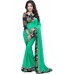 Exclusive Designer Floral Print Bollywood Georgette Saree  (Green)