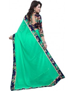 Exclusive Designer Floral Print Bollywood Georgette Saree  (Green)