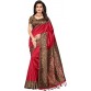 Saara Solid, Floral Print, Printed Daily Wear Poly Silk Saree  (Red, Multicolor)