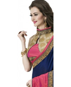 Darshita International Plain Fashion Chiffon Saree  (Blue)