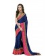 Darshita International Plain Fashion Chiffon Saree  (Blue)