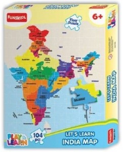 Funskool India Map Puzzles Learning Game  (104 Pieces)