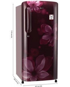 LG 190 L Direct Cool Single Door 4 Star Refrigerator  (Scarlet Orchid, GL-B201ASOX)