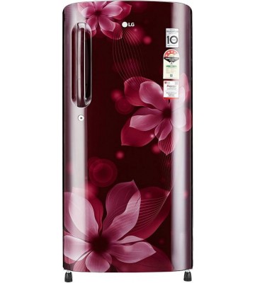 LG 190 L Direct Cool Single Door 4 Star Refrigerator  (Scarlet Orchid, GL-B201ASOX)