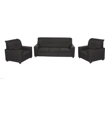 Guarented Classy Fabric 3 + 1 + 1 Grey Sofa Set