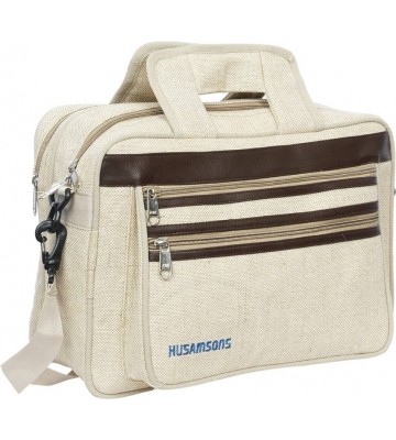 Husamsons Messenger Bag  (Beige, Brown)