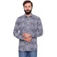 Harvest Men's Checkered Casual Dark Blue Shirt