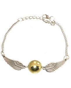 ITS ITS - COMBO Of 2 Angel Wing Charm Golden Snitch Pendent NECKLACE + BRACELET Unisex Jewelery Silver Plated Alloy Necklace Set