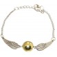 ITS ITS - COMBO Of 2 Angel Wing Charm Golden Snitch Pendent NECKLACE + BRACELET Unisex Jewelery Silver Plated Alloy Necklace Set