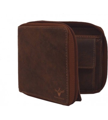 Krosshorn Men Brown Genuine Leather Wallet  (6 Card Slots)