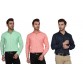 DOE Men's Solid Formal Multicolor Shirt  (Pack of 3)