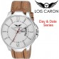 Lois Caron LCS-4116 WHITE DAY & DATE SERIES SE CROCO STRAP DAY AND DATE FUNCTIONING Watch - For Men