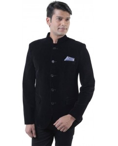 Hangup Solid Single Breasted Formal Men's Blazer  (Black)