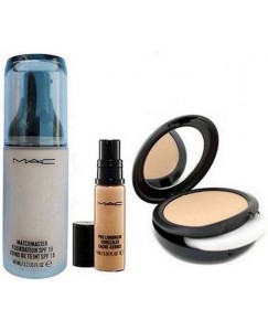 Glorist Mac Match Master Foundation, Pro Longwear Concealer and Studio Fix 15G Compact (Set of 3)  (Set of 3)