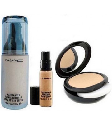 Glorist Mac Match Master Foundation, Pro Longwear Concealer and Studio Fix 15G Compact (Set of 3)  (Set of 3)