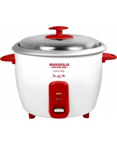 Maharaja Whiteline Inicio DUO (RC -102) Electric Rice Cooker with Steaming Feature  (1.8 L, White, Red)