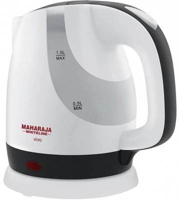 Maharaja Whiteline VIVA EK-105 Electric Kettle  (1 L, White/Black)