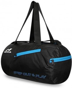 Nivia Deflate Round -01 Gym::Fitness  (Black, Kit Bag)