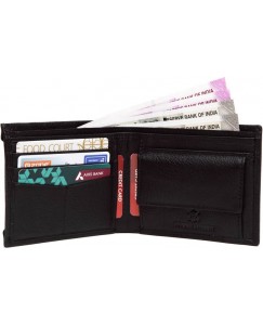 WildHorn Men Black Genuine Leather Wallet  (7 Card Slots)