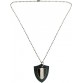 Menjewell Leather Collection Black Gun Triangle Fashion Accessories Design For Men & boys Leather Pendant