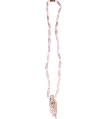 Ellegent Tulsi Mala with Carving Pendent Wood Necklace