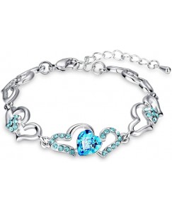 Oviya Alloy Crystal Rhodium Bracelet