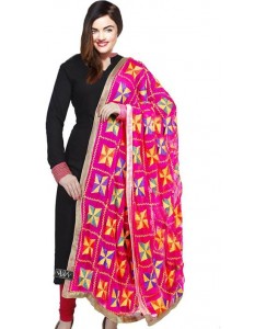 Weavers Villa Faux Chiffon Embroidered Women's Dupatta