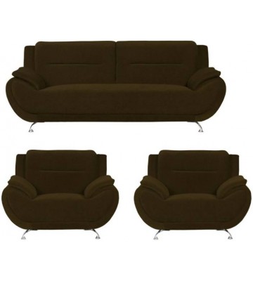 GIOTEAK Fabric 3 + 1 + 1 BROWN Sofa Set