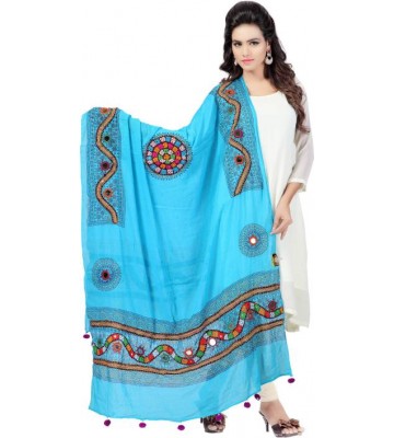 Banjara India Cotton Embroidered Women's Dupatta