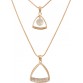 Naveli Gold Plated Two Layered Long Chain With Triangle Shapped Pendent. Yellow Gold Plated Brass Necklace