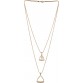 Naveli Gold Plated Two Layered Long Chain With Triangle Shapped Pendent. Yellow Gold Plated Brass Necklace