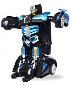 The Flyer's Bay One Button Transforming Car into Robot with Cool Dance Features - Bugatti Blue  (Multicolor)