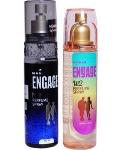 Engage M2 & W2 Perfume Body Spray - For Women  (240 ml, Pack of 2)