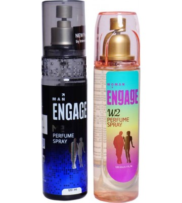 Engage M2 & W2 Perfume Body Spray - For Women  (240 ml, Pack of 2)