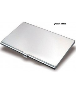 Posh Offer Silver Plated Business Case 6 Card Holder  (Set of 2, Silver)