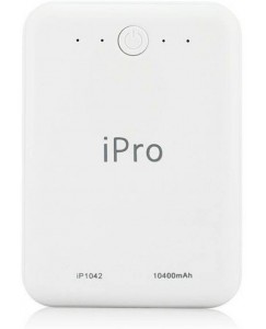 Ipro IP1042 10400 mAh Power Bank  (White, Lithium-ion)