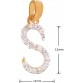 Mahi Stylish S Initial Yellow Gold Cubic Zirconia Alloy, Brass Pendant