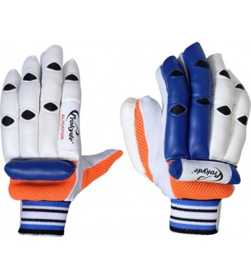 Prokyde Aligator Batting Gloves (M, White, Blue)