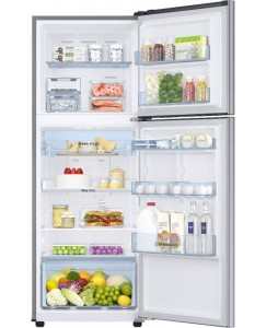 Samsung 321 L Frost Free Double Door 3 Star Refrigerator  (Elegant Inox (Light DOI), RT34M3043S8/HL)