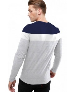 Sarfira Solid Men Round Neck Blue, White T-Shirt