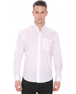 KOBALT Men Solid Casual White Shirt