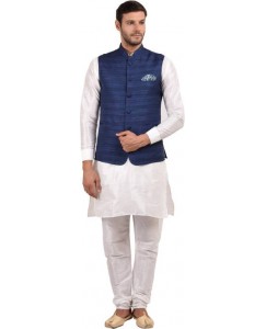 Favoroski Men's Kurta, Waistcoat and Pyjama Set